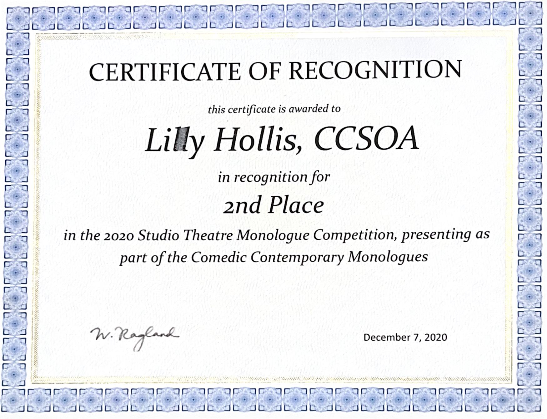 3rd Overall Monologue Icon